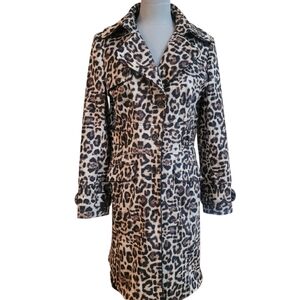 Like New Etcetera Leopard Print Trench Coat Size 8